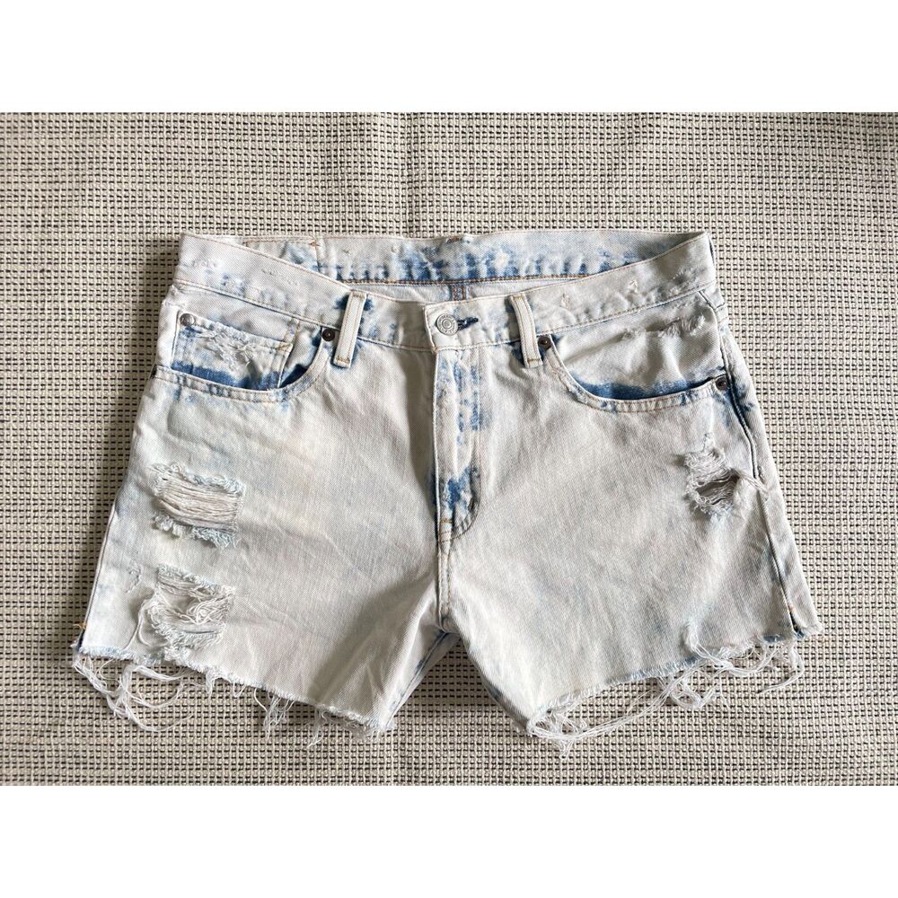 Denim & Supply Ralph Lauren Women Shorts 27 Light Wash Distressed Cutoff Boho